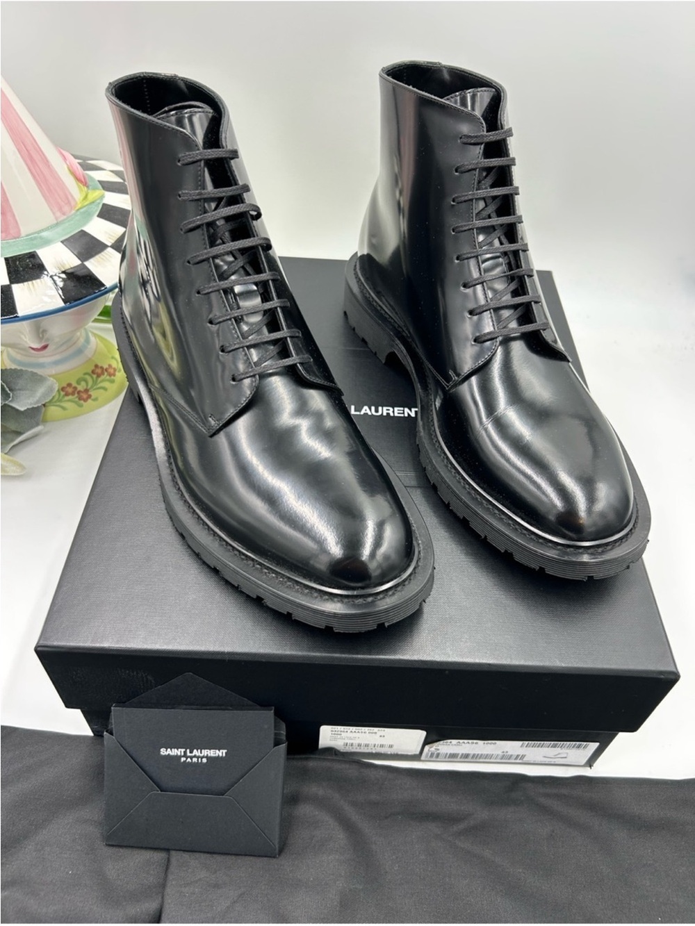 Men’s Saint Laurent combat boots size 43 made in Italy NWT - Picture 6 of 13